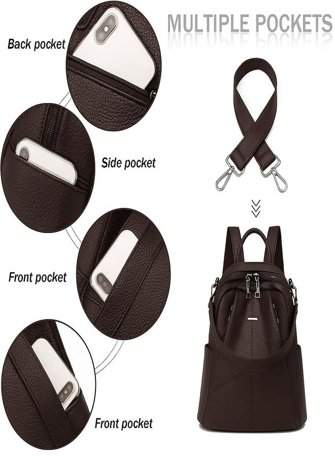 MUCHOVA Women Casual Travel Bags Stylish Medium Lightweight Backpack for Girls Fashion Multipurpose Shoulder Backpack (Chocolate) - Image 5